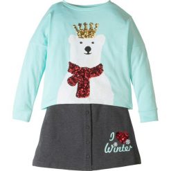 Spódniczki dziewczęce: Shirt + spódniczka (2 części) bonprix pastelowy miętowy – antracytowy melanż
