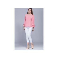 Bluzka z szerokimi rękawami-różowa. H030. Niebieskie bluzki damskie Harmony, xxl, bez wzorów, eleganckie, bez kołnierzyka, bez rękawów. Za 135,00 zł.