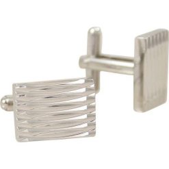 Prostokątne Eleganckie Spinki do Mankietów -Chattier- Srebrne, Męskie, Unikalny Wzór SPMCHBASIC0089. Szare spinki do mankietów męskie Chattier, srebrne. Za 33,00 zł.