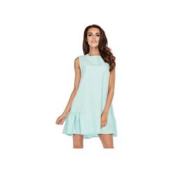Sukienka Barbi Blue. Niebieskie sukienki damskie Ooh la la, na co dzień, na lato, bez wzorów, ze skóry, bez kołnierzyka, bez rękawów. Za 179,00 zł.