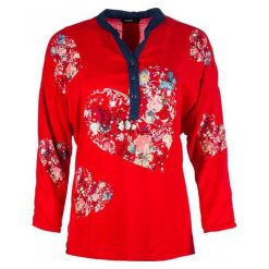 Desigual Bluzka Damska Temis, Xl, Czerwona. Czerwone bluzki damskie Desigual, xl, bez wzorów, bez kołnierzyka, bez rękawów. W wyprzedaży za 277,00 zł.