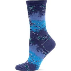 HotSox - Skarpetki Monet Waterlillies-Claude Monet. Niebieskie skarpetki damskie HotSox, bez wzorów, z bawełny. Za 49,90 zł.