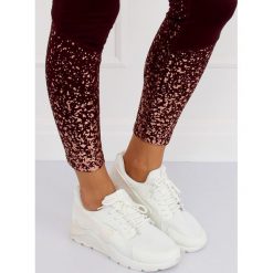 Buty sportowe białe LA18P WHITE. Białe buty sportowe damskie obuwie damskie, bez wzorów, z tkaniny, sportowe. Za 82,62 zł.