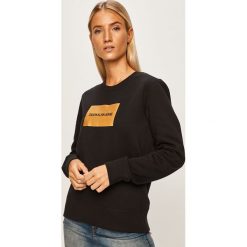 Calvin Klein Jeans - Bluza. Czarne bluzy damskie Calvin Klein Jeans, s, z nadrukiem, z bawełny, bez rękawów, bez kaptura. Za 399,90 zł.
