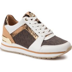 Sneakersy MICHAEL MICHAEL KORS - Billie Trainer 43T9BIFS1L Op Wht/Brown. Pomarańczowe półbuty damskie MICHAEL Michael Kors, ze skóry ekologicznej. Za 749,00 zł.