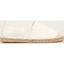 Answear - Espadryle. Białe espadryle damskie ANSWEAR, bez wzorów, z gumy, bez obcasa, na obcasie. W wyprzedaży za 59,90 zł.