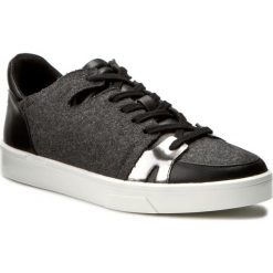Sneakersy CALVIN KLEIN - Imanna E2620 Charcoal/Anthracite. Czarne półbuty damskie Calvin Klein, na co dzień, bez wzorów, ze skóry ekologicznej, bez obcasa, na płaskiej podeszwie, bez zapięcia. W wyprzedaży za 379,00 zł.