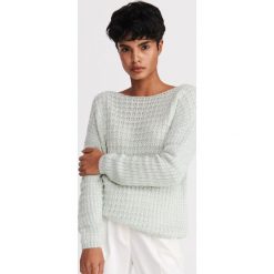 Sweter z dekoltem w łódkę - Turkusowy. Niebieskie swetry damskie Reserved, s, bez wzorów, bez rękawów, bez kaptura. Za 79,99 zł.