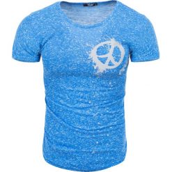 Koszulka męska t-shirt w kropki niebieski Recea. Niebieskie koszulki męskie Recea, m, bez wzorów, z bawełny, bez kołnierzyka, bez rękawów. W wyprzedaży za 14,99 zł.