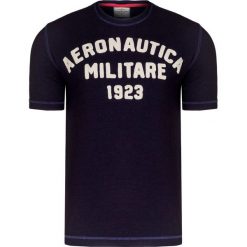 T-shirt AERONAUTICA MILITARE Granatowy. Niebieskie t-shirty męskie marki Aeronautica Militare, z haftami, z bawełny, z okrągłym kołnierzem. Za 440,00 zł.