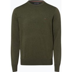Swetry klasyczne męskie: Tommy Hilfiger – Sweter męski z dodatkiem jedwabiu, zielony