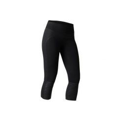 Legginsy slim Gym & Pilates 7/8 900 damskie. Czarne legginsy sportowe damskie DOMYOS, l, z bawełny. Za 74,99 zł.