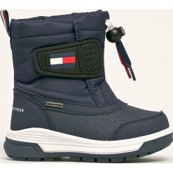 Tommy Hilfiger - Śniegowce dziecięce. Niebieskie śniegowce chłopięce TOMMY HILFIGER, na zimę, bez zapięcia. Za 399,90 zł.
