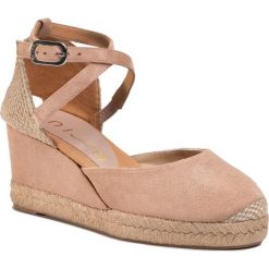 Espadryle UNISA - Cadmiel Nude. Brązowe espadryle damskie Unisa, bez wzorów, ze skóry, bez obcasa, na obcasie. Za 349,00 zł.