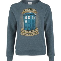 Doctor Who Time And Relative Bluza damska odcienie niebieskiego. Niebieskie bluzy damskie marki Doctor Who, xxl, z nadrukiem, bez rękawów, bez kaptura. Za 70,99 zł.