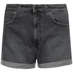 Szorty jeansowe Wrangler Boyfriend W22KP469S. Szare szorty damskie Wrangler, s, bez wzorów, z elastanu. Za 199,00 zł.