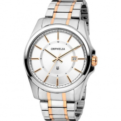 Zegarek kwarcowy w kolorze srebrno-biało-różowozłotym. Szare, analogowe zegarki męskie Esprit Watches, ze stali. W wyprzedaży za 272,95 zł.
