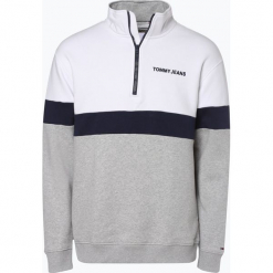 Tommy Jeans - Męska bluza nierozpinana, szary. Szare bejsbolówki męskie Tommy Jeans, l, z jeansu. Za 379,95 zł.
