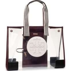 Torebka TORY BURCH - Ella Clear Oversized Tote 62005 Clear/Port 999. Czerwone torebki klasyczne damskie Tory Burch, bez wzorów, ze skóry, klasyczne, bez dodatków. W wyprzedaży za 1249,00 zł.