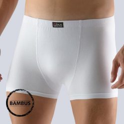 Męskie bokserki GINO Bamboo białe. Białe bokserki męskie GINO, bez wzorów, z dzianiny. Za 31,19 zł.