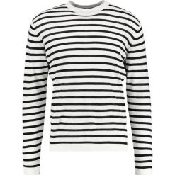 Swetry klasyczne męskie: J.LINDEBERG JACK STRIPE BRETON Sweter whisper white / black