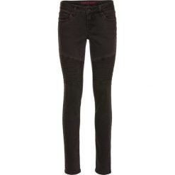 Dżinsy biker SKINNY bonprix szary denim. Szare jeansy damskie skinny marki bonprix, z denimu. Za 109,99 zł.
