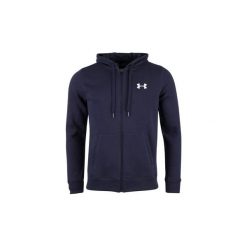 Bluzy Under Armour Rival Fitted Full Zip 1302290-410. Czarne bluzy męskie Under Armour, s, bez wzorów, bez kołnierzyka, bez rękawów, bez kaptura. Za 219,99 zł.