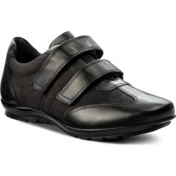 Półbuty GEOX - U Symbol D U74A5D 01143 C9999 Black. Czarne półbuty męskie Geox, na co dzień, bez wzorów, ze skóry, bez zapięcia. W wyprzedaży za 309,00 zł.