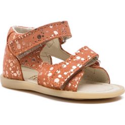 Sandały MRUGAŁA - Flo 1105/9-33 Coral Spots. Pomarańczowe sandały dziewczęce Mrugała, ze skóry, bez zapięcia. W wyprzedaży za 159,00 zł.