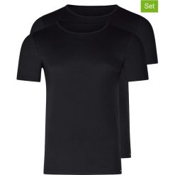 Koszulki (2 szt.) w kolorze czarnym. Czarne koszulki męskie Skiny Women & Men, m, bez wzorów, z bawełny, z okrągłym kołnierzem, z krótkim rękawem, krótkie. W wyprzedaży za 82,95 zł.