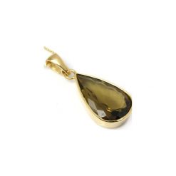 Colare Naszyjnik Kwarc Dymny Szlif Łezka złoto. Żółte naszyjniki damskie Brazi druse jewelry, z kwarcem, srebrne. Za 350,00 zł.