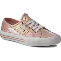 Tenisówki PEPE JEANS - Baker Glam PGS30263 Petal 312. Różowe trampki dziewczęce Pepe Jeans, bez wzorów, z jeansu, na sznurówki. W wyprzedaży za 169,00 zł.