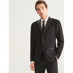 Marynarka garniturowa slim fit - Czarny. Czarne marynarki męskie slim fit Reserved. Za 329,99 zł.