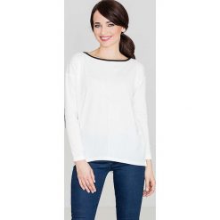 Ecru Sweter z Łatami na Rękawach. Szare piżamy damskie Molly.pl, na jesień, s, bez wzorów, ze skóry, z długim rękawem, długie, bez kaptura. Za 79,90 zł.