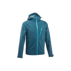 Kurtka turystyczna MH500 WTP męska. Niebieskie kurtki męskie QUECHUA, xl, bez wzorów, z elastanu, bez kaptura. Za 299,99 zł.