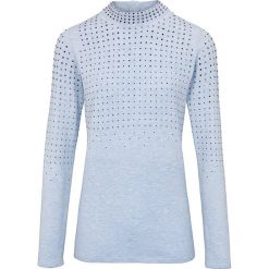 Sweter w kolorze błękitnym. Niebieskie swetry damskie Heine, bez wzorów, z bawełny, bez rękawów, bez kaptura. W wyprzedaży za 129,95 zł.