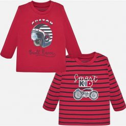 Mayoral - Longsleeve dziecięcy 74-98 cm (2-pack). Żółte t-shirty chłopięce Mayoral, z nadrukiem, z bawełny, z długim rękawem. Za 78,90 zł.