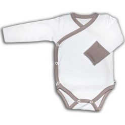 Body kimono z długim rękaw białe VINTAGE ROSE r. 62 (NVR-10/62). Czerwone body niemowlęce NANAF ORGANIC, bez wzorów, vintage, z długim rękawem. Za 57,29 zł.