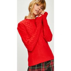 Answear - Sweter. Pomarańczowe swetry klasyczne damskie marki ANSWEAR, s, z poliesteru, z okrągłym kołnierzem. W wyprzedaży za 59,90 zł.