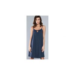 Koszula nocna ORA granatowy L. Niebieskie koszule nocne damskie Italian fashion, na co dzień, l, bez wzorów, z satyny, eleganckie, z klasycznym kołnierzykiem, bez rękawów. Za 72,00 zł.