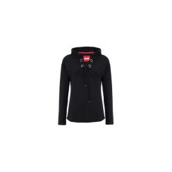 CZARNA BLUZA Z KAPTUREM I SREBRNYMI KÓŁKAMI. Czarne bluzy damskie marki Bien fashion, z bawełny, z kapturem. Za 129,00 zł.