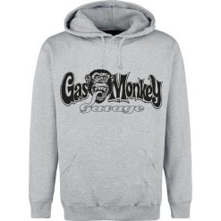 Gas Monkey Garage Logo Bluza z kapturem odcienie szarego. Szare bluzy męskie marki Gas Monkey Garage, l, z nadrukiem, z kapturem, bez rękawów, z kapturem. Za 164,90 zł.