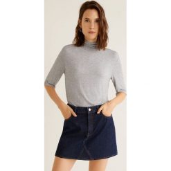 Mango - Top. Różowe bluzki damskie marki Mango, s, z elastanu, z krótkim rękawem. Za 79,90 zł.
