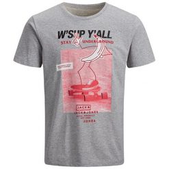 Jack&Jones T-shirt męski Zine Tee Ss Crew Neck LightGrey Melange Slim (rozmiar S). Koszulki męskie Jack&Jones, s, bez wzorów, bez kołnierzyka. W wyprzedaży za 44,00 zł.