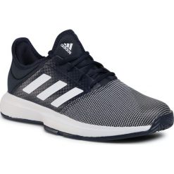 Buty adidas - GameCourt M FU8110 Legink/Ftwwht/Legink. Niebieskie buty sportowe męskie Adidas, ze skóry ekologicznej, bez zapięcia, tenisowe. Za 249,00 zł.