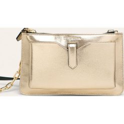 Emporio Armani - Torebka. Żółte listonoszki damskie Emporio Armani, w paski, z bawełny, na ramię, małe, bez dodatków. W wyprzedaży za 499,90 zł.