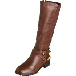 Buty zimowe damskie: Kozaki w kolorze brązowym
