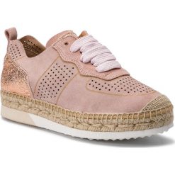 Espadryle KANNA - 19KV9033 Basket Rosa. Różowe espadryle damskie Kanna, bez wzorów, ze skóry, bez obcasa, na płaskiej podeszwie. W wyprzedaży za 339,00 zł.