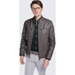 Kurtka męska. Szare kurtki męskie Wittchen, xl, bez wzorów, ze skóry, eleganckie, bez kaptura. W wyprzedaży za 695,90 zł.
