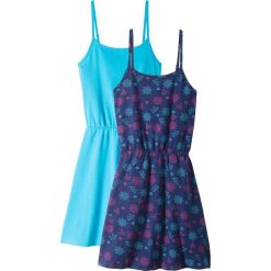 Sukienka letnia (2 szt. w opak.) bonprix kobaltowo-turkusowy. Niebieskie sukienki dziewczęce bonprix, na lato, bez wzorów, wakacyjne, bez rękawów. Za 69,98 zł.